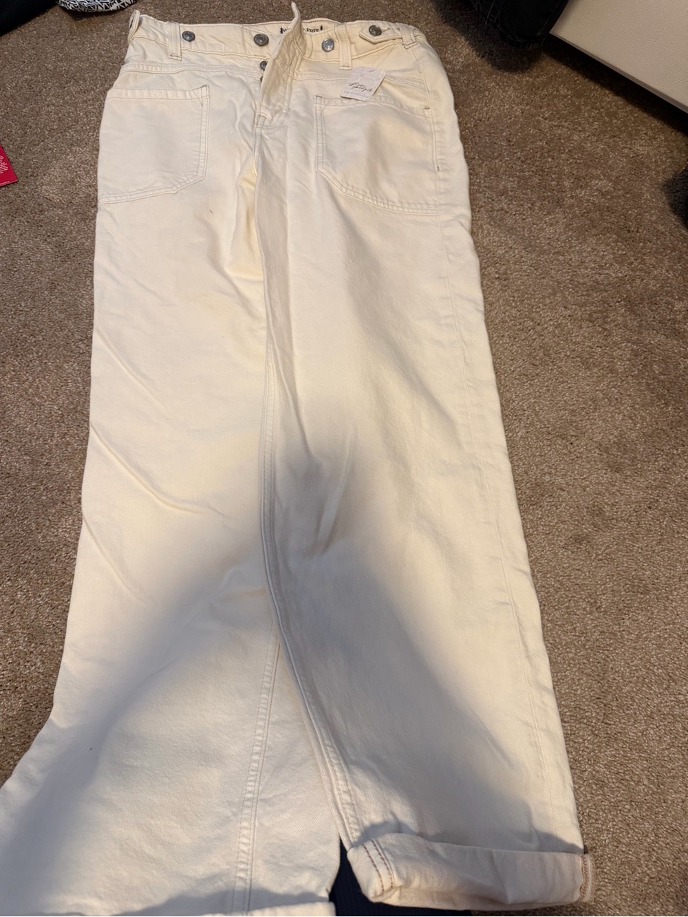 Free People Cream Wide-Leg Women’s Jeans